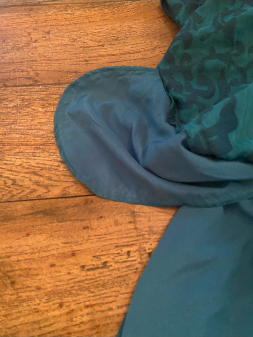 NWOT Anthropologie MOULINETTE SOEURS
vêtements Teal Floral Chiffon Ruffled Dress - Picture 6 of 16